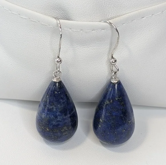 Sterling & Lapis Lazuli Earrings - Picture 4 of 11